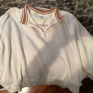PINK Victoria's Secret Cream Sweatshirt with Brown Lettering